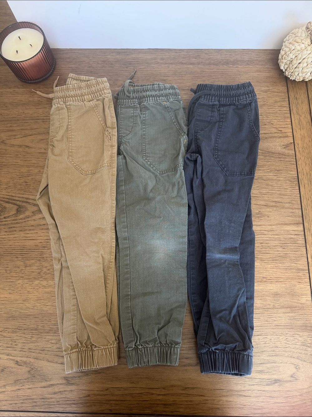 Bundle of 3 art class Kids Joggers in Tan, Olive & Navy
